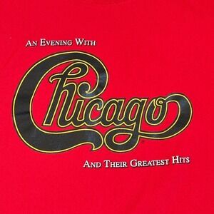 An Evening with Chicago 2019 Concert Tour Greatest Hits Graphic TShirt Red Large